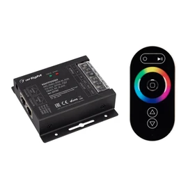 Фото #1 товара Контроллер ARL-OVAL-RGB Black (12-24V, 3x10A, ПДУ Овал, RF, RJ45) (Arlight, IP20 Металл, 3 года)