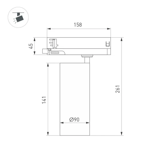 Фото #5 товара Светильник LGD-GERA-4TR-R90-40W Warm3000 (WH, 24 deg, 230V) (Arlight, IP20 Металл, 5 лет)