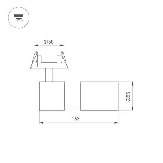 Фото #6 товара Светильник LGD-ARTEMIS-BUILT-FLAP-R55-12W Warm3000 (WH, 8-80 deg, 230V) (Arlight, IP20 Металл, 5 лет)