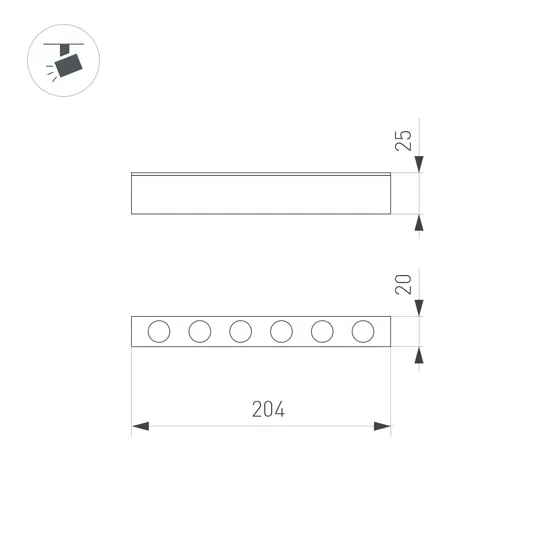 Фото #8 товара Светильник MAG-DOTS-25-L200-6W Warm3000 (BK, 30 deg, 24V) (Arlight, IP20 Металл, 3 года)