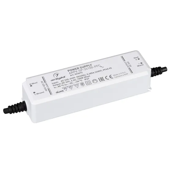 Фото товара Блок питания ARPV-SP-24100-PFC (24V, 4.2A, 100W) (Arlight, IP67 Пластик, 5 лет)