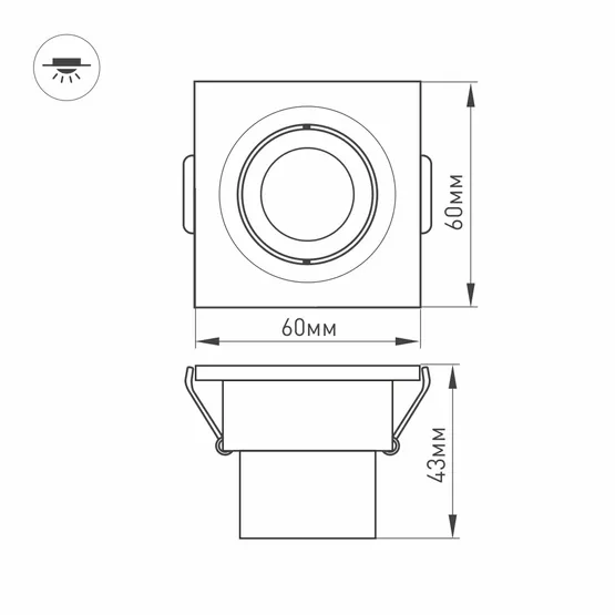 Фото #3 товара Светодиодный светильник LTM-S60x60WH 3W Day White 30deg (Arlight, IP40 Металл, 3 года)