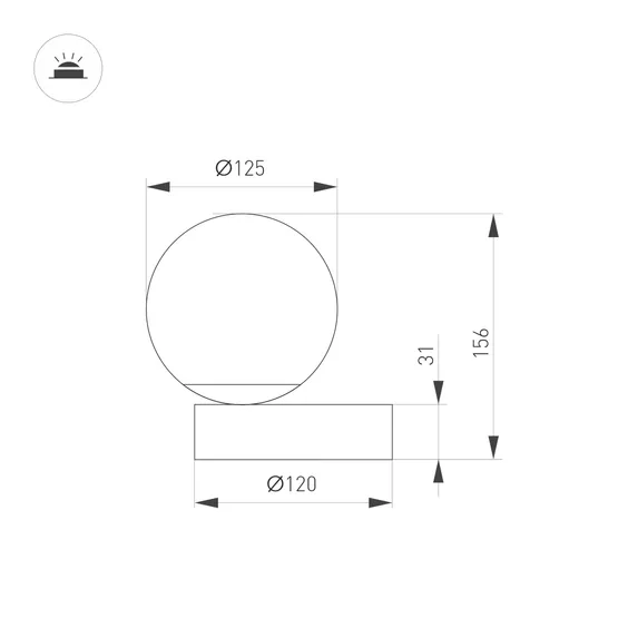 Фото #2 товара Светильник SP-ORNELLA-TAB-L150-R125-6W Warm3200-MIX (GD, 300 deg, 230V, TOUCH-DIMM) (Arlight, IP20 Металл, 3 года)