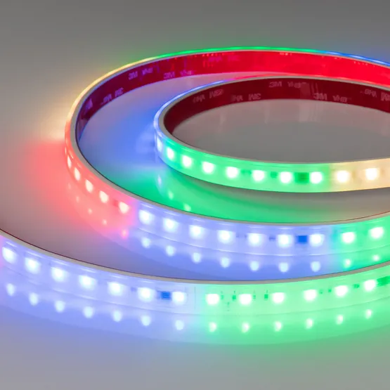 Фото #1 товара Светодиодная лента герметичная DMX-PS-B70-14mm 24V RGBW-Warm-PX7 (17 W/m, IP67, 5060, 5m) (Arlight, CRI>90)