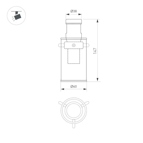 Фото #2 товара Светильник ART-APRIORI-LANTERN-C-R60-5W Warm3000 (TN, 350 deg, 48V) (Arlight, IP20 Металл, 3 года)