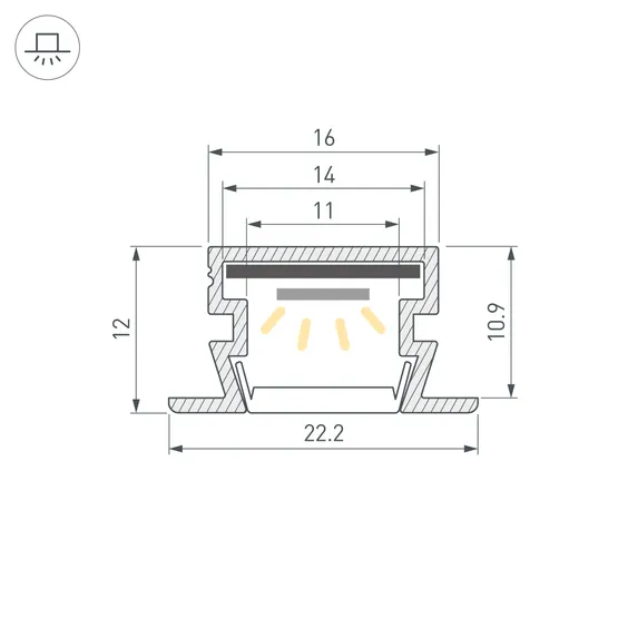 Фото #3 товара Профиль PDS-FS-3000 ANOD BLACK (Arlight, Алюминий)